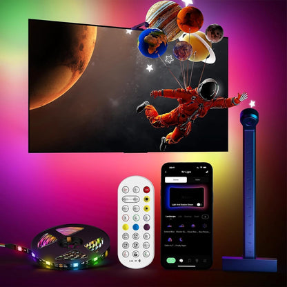 Fundal Banda LED RGBIC inteligenta cu camera pentru TV